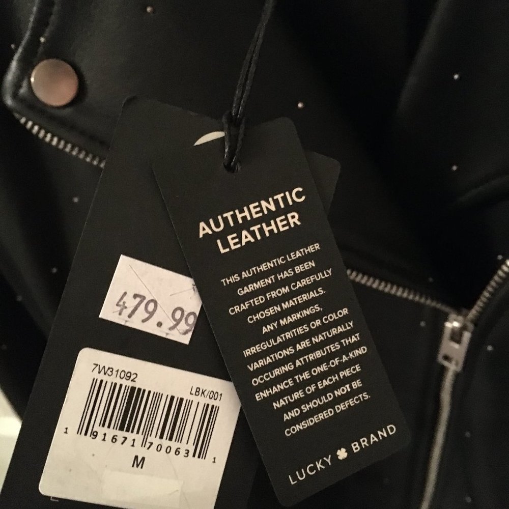 NWT Lucky Brand Real Leather Moto Jacket - Picture 3 of 6